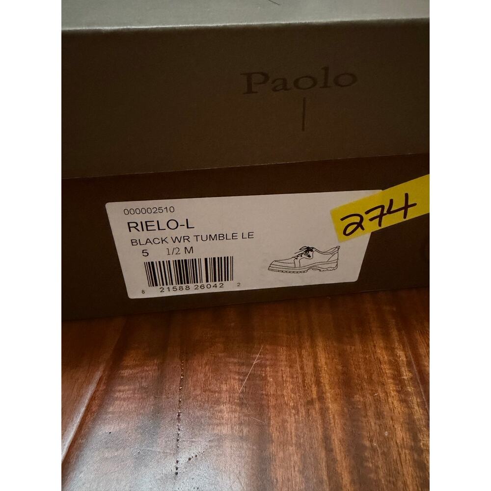 New linea Paolo Rielo black lug shoes sz 5 1/2 - Picture 5 of 5